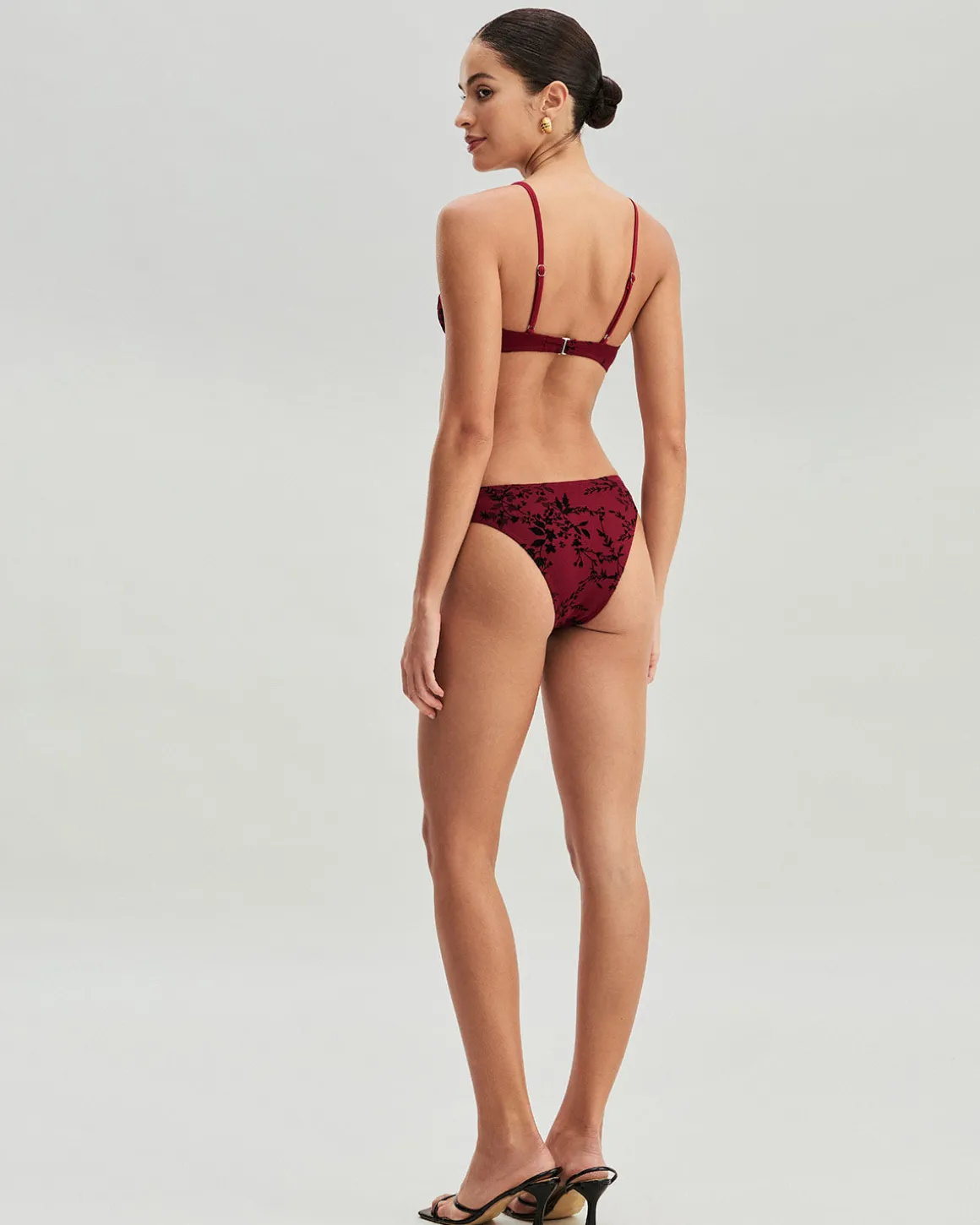 Red Floral Underwire Bikini Set