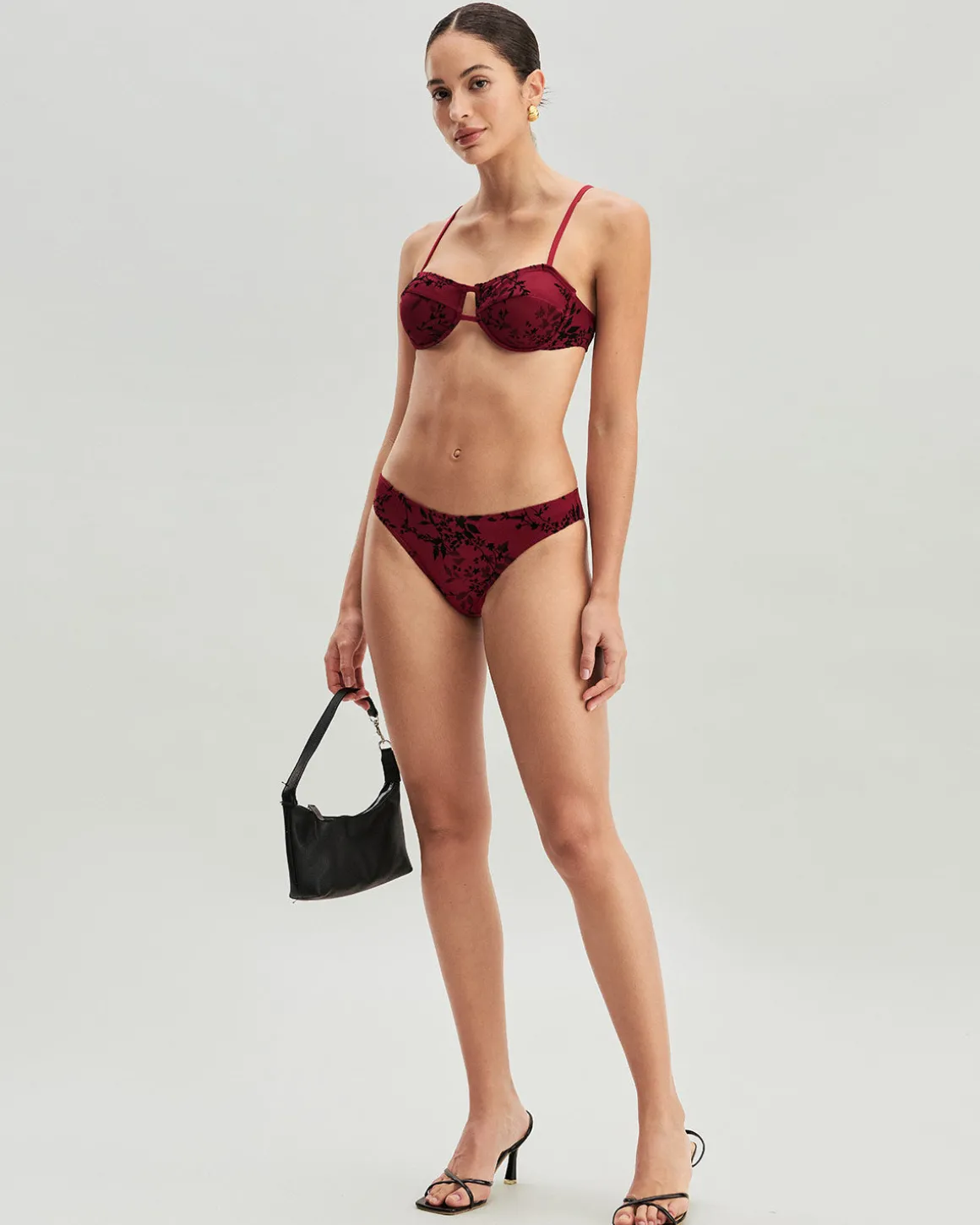 Red Floral Underwire Bikini Set