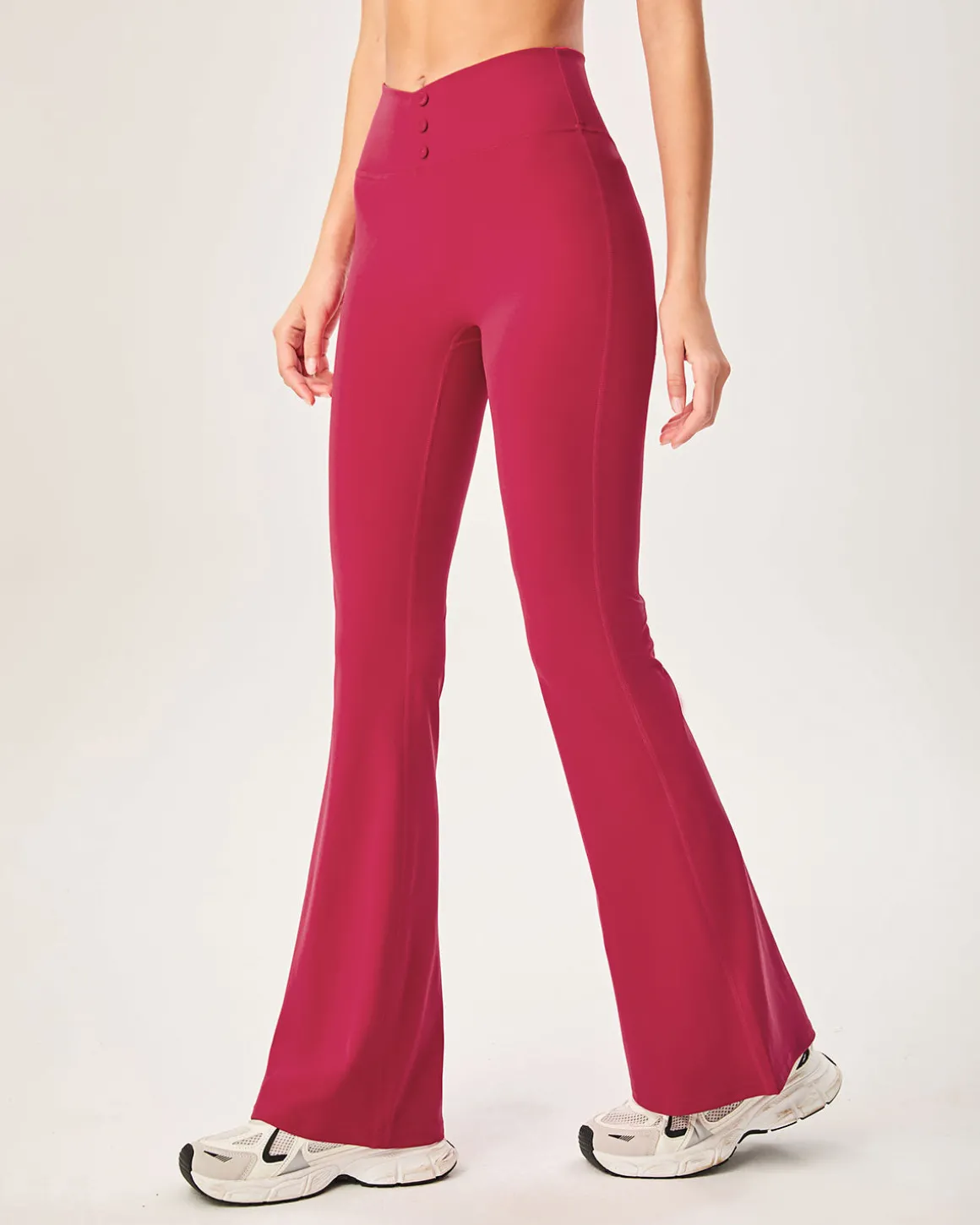 Red High Waisted Sleek Leggings