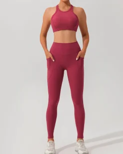 Red I-back Yoga Tank Top