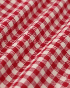 Red Plaid Boat Neck Mini Dress