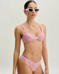 Red Plaid Underwire Bikini Set