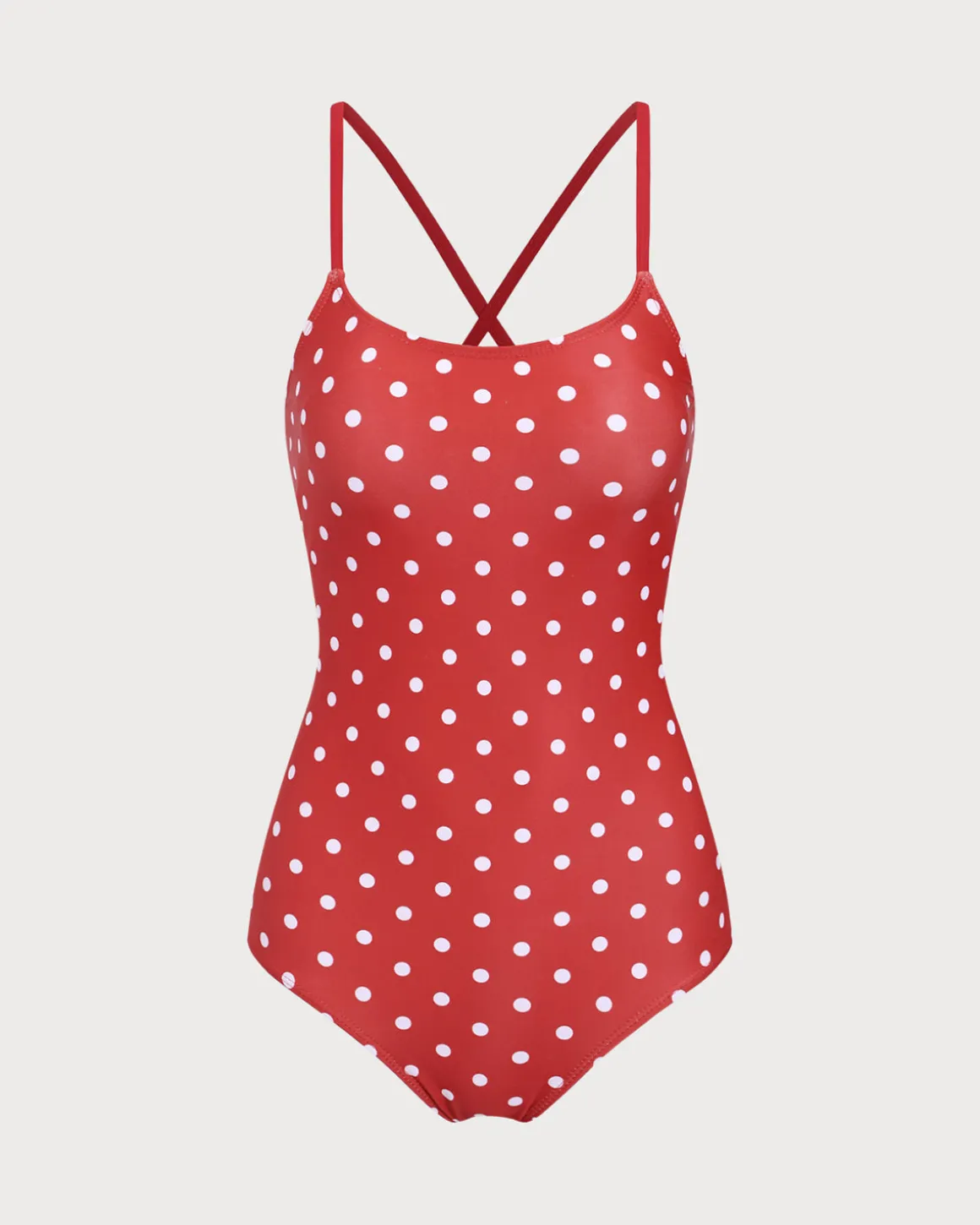 Red Polka Dot Backless One-Piece Swimsuit