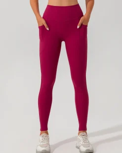 Red Quick-drying High Waisted Yoga Leggings