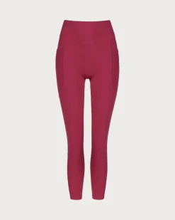 Red Quick-drying High Waisted Yoga Leggings