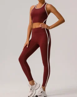 Red Scoop Neck Yoga Tank Top - Light Support