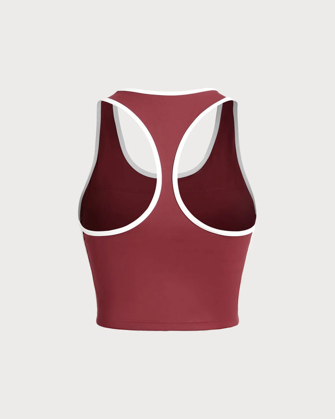 Red Scoop Neck Yoga Tank Top - Light Support