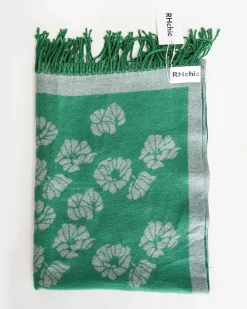 RHchic-The Floral Jacquard Wool Throw Blanket