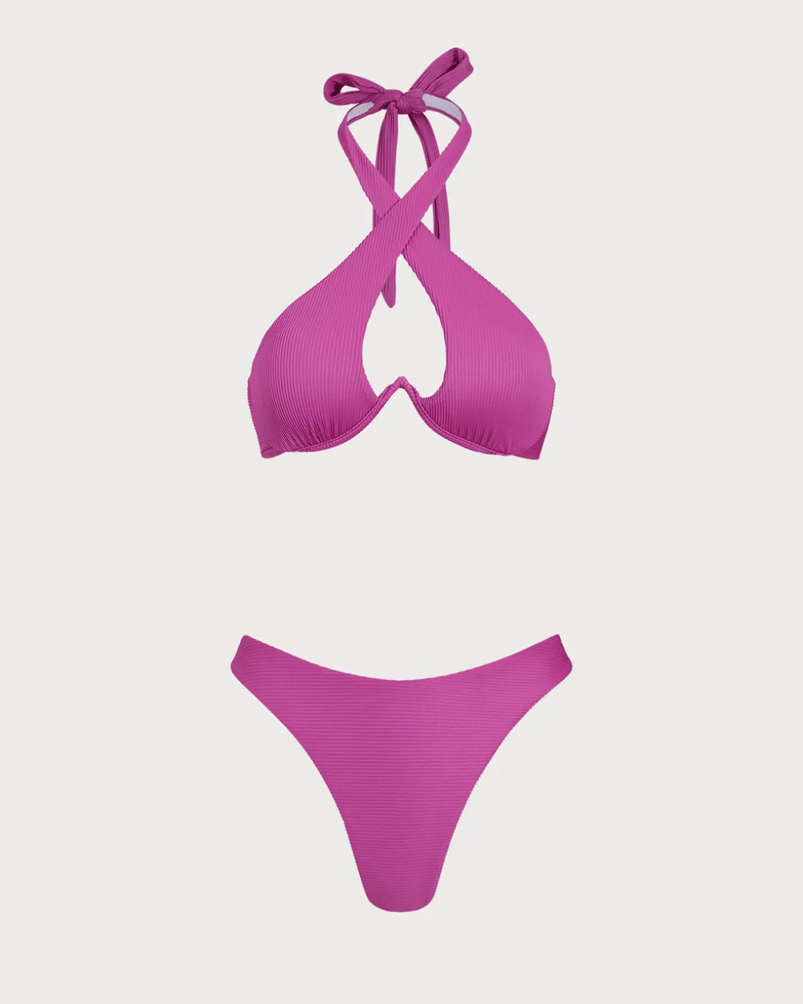 Rose Red Crossover Bikini Set