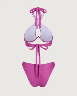 Rose Red Crossover Bikini Set