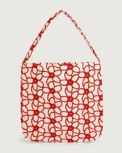 SpiArt The Floral Embroidery Cotton Shoulder Bag