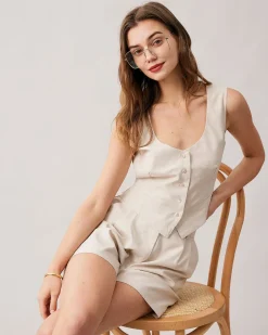 The Apricot Round Neck Button Up Waistcoat