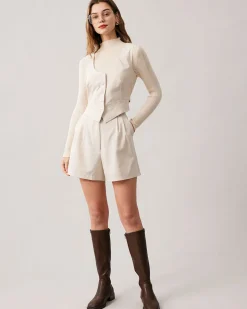 The Apricot Round Neck Button Up Waistcoat