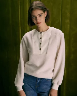 The Beige Teddy Patchwork Sweatshirt