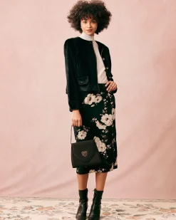 The Black Crew Neck Velvet Jacket