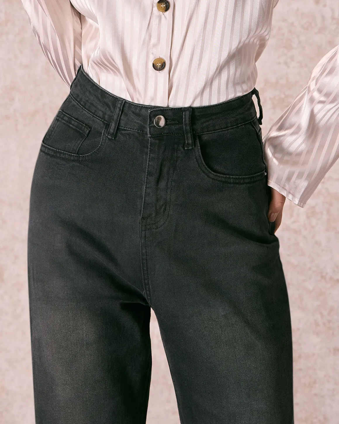The Black High Waisted Wide Leg Jeans