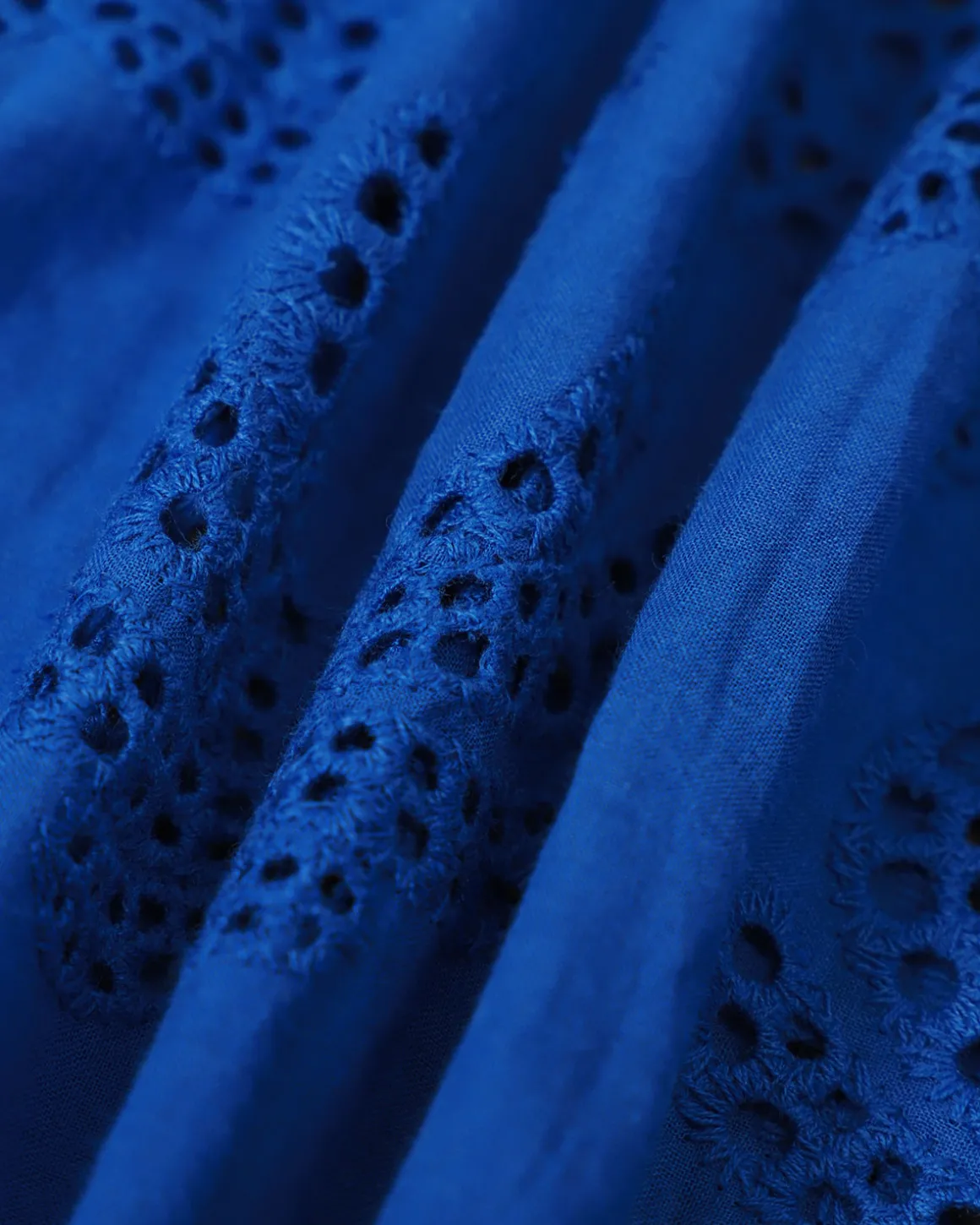 The Blue Sweetheart Neck Embroidery Slip Midi Dress