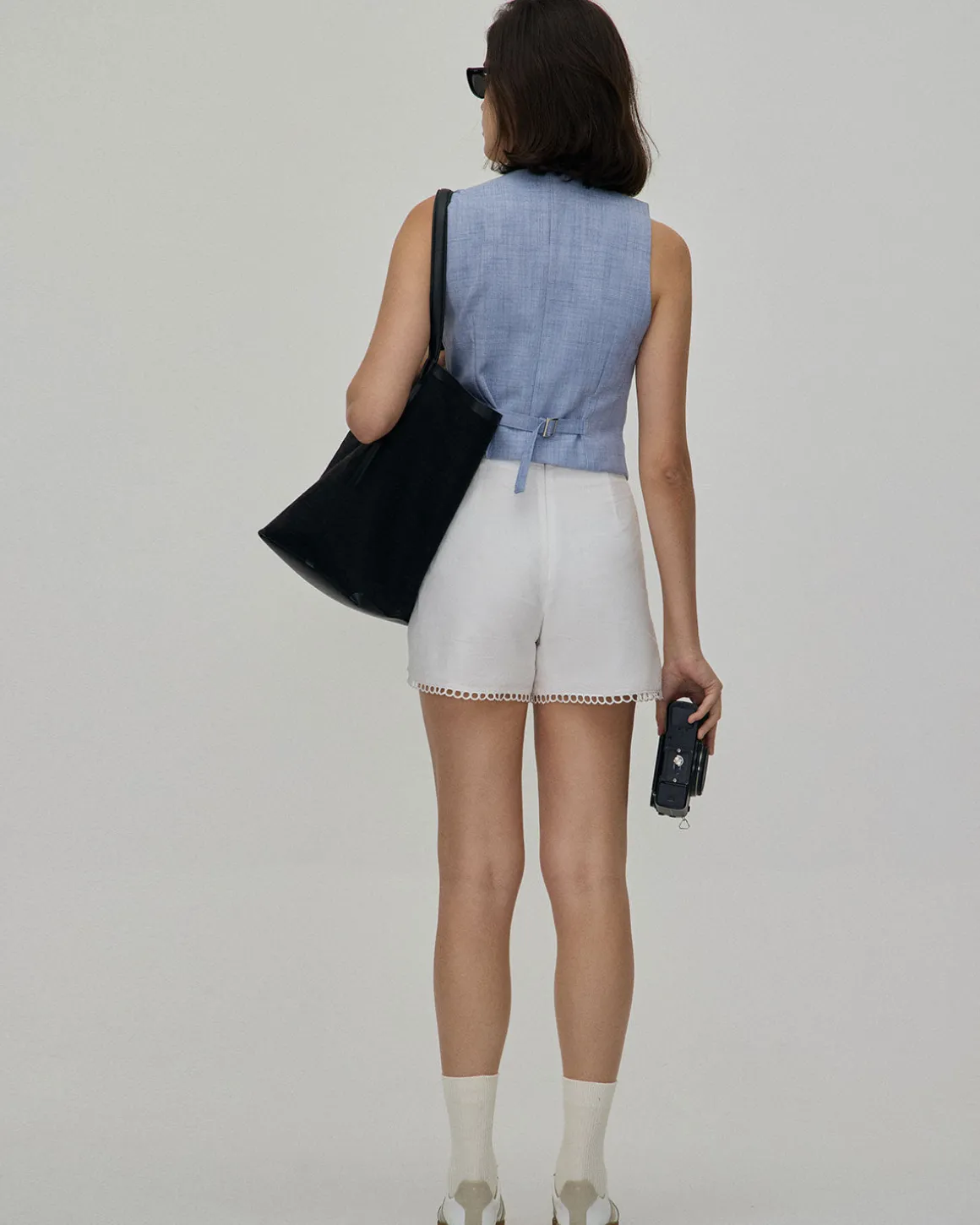 The Blue V-Neck Button Vest