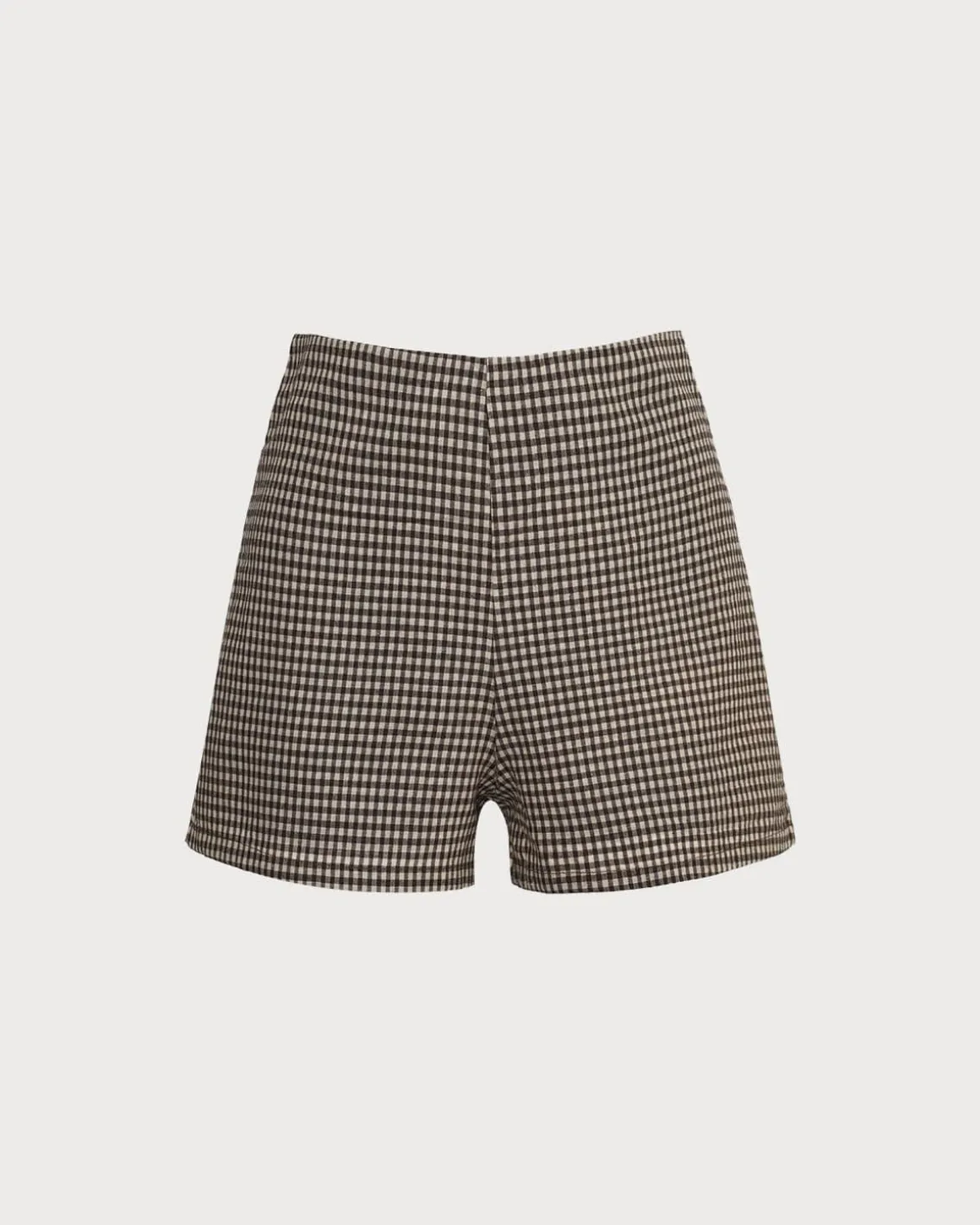 The Brown High Waisted Plaid Shorts
