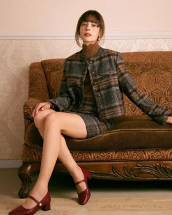 The Brown Striped Single Breasted Jacket