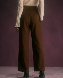 The Coffee Button Slant Pocket Straight Pants