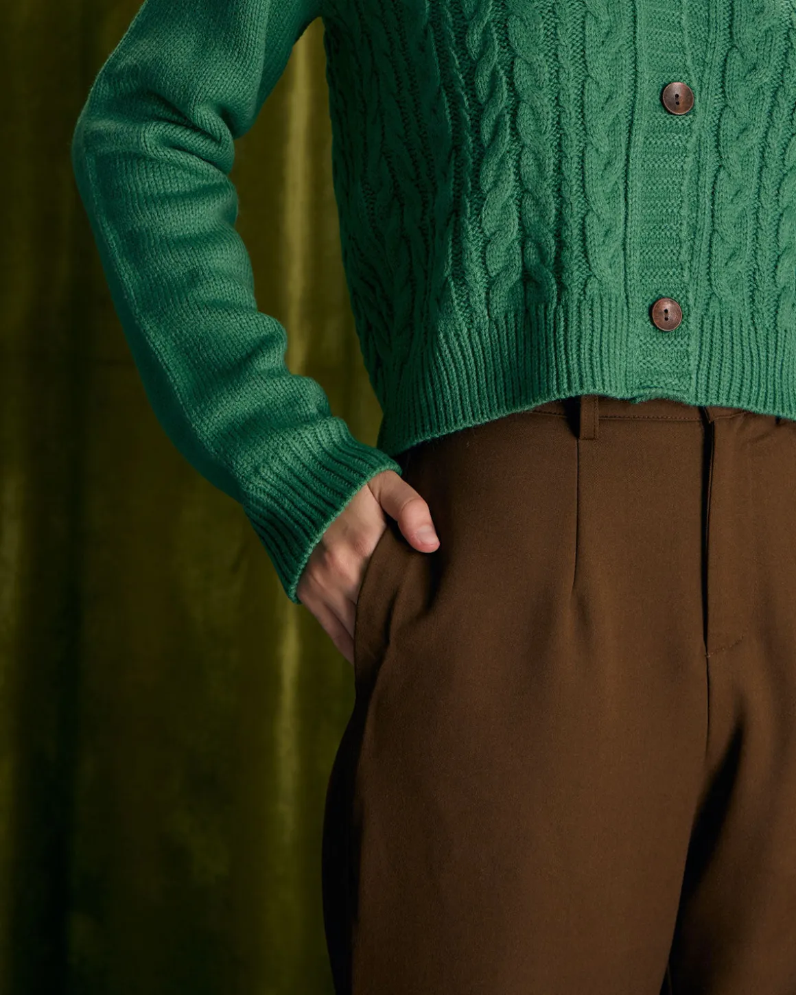 The Coffee Button Slant Pocket Straight Pants