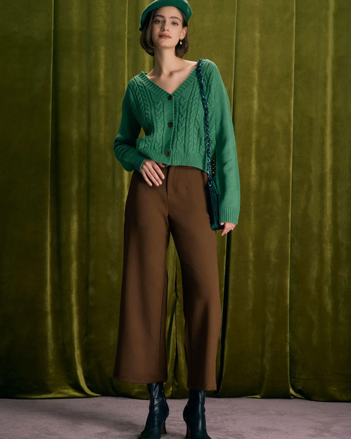 The Coffee Button Slant Pocket Straight Pants