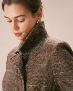 The Coffee Lapel Belted Double Breasted Coat