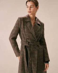 The Coffee Lapel Belted Double Breasted Coat