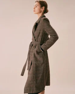The Coffee Lapel Belted Double Breasted Coat