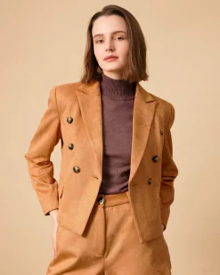 The Collared Buttons Suede Blazer