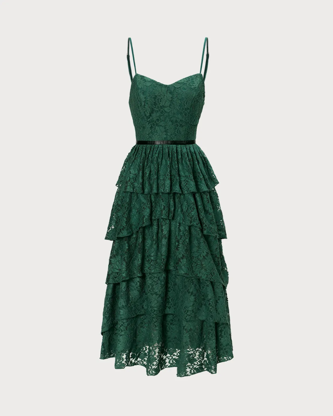 The Green Sweetheart Neck Lace Maxi Dress