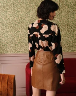 The High Waisted PU Leather A-line Mini Skirt