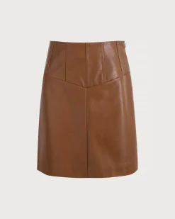 The High Waisted PU Leather A-line Mini Skirt