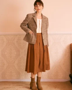 The Khaki Lapel Plaid Single Breasted Blazer