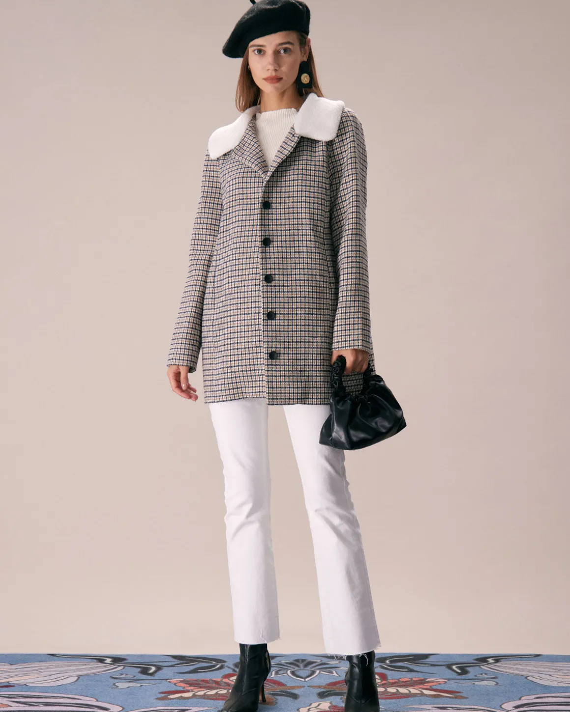 The Khaki Lapel Single Breasted Plaid Blazer