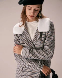 The Khaki Lapel Single Breasted Plaid Blazer