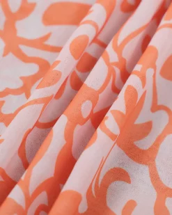 The Orange V Neck Floral Ruffle Maxi Dress
