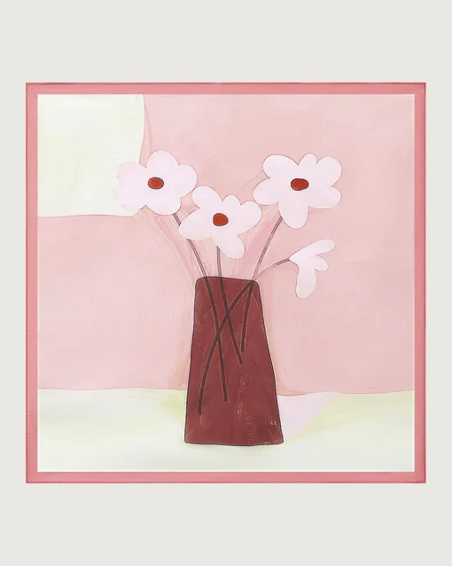 The Pink Floral Square Scarf