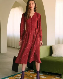 The Polka Dot Pleated Midi Dress