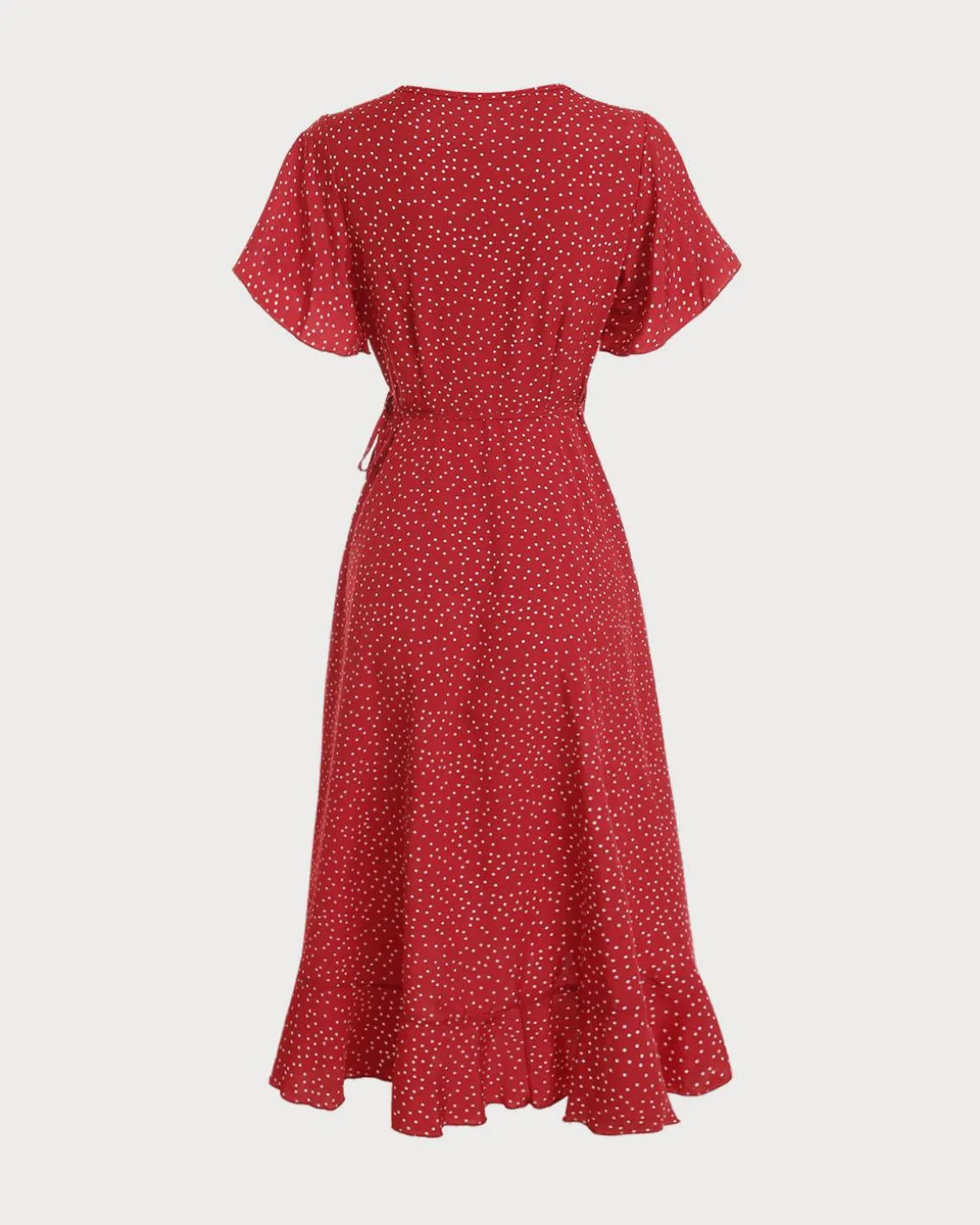 The Polka Dot Ruffle Wrap Dress