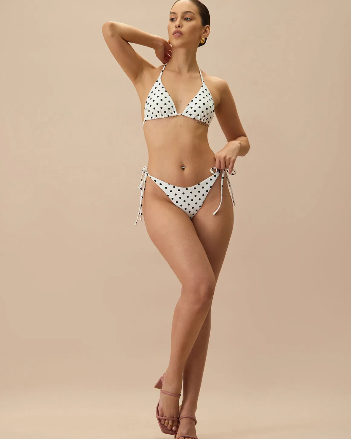 The Polka Dot Triangle Bikini Top