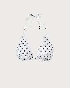 The Polka Dot Triangle Bikini Top