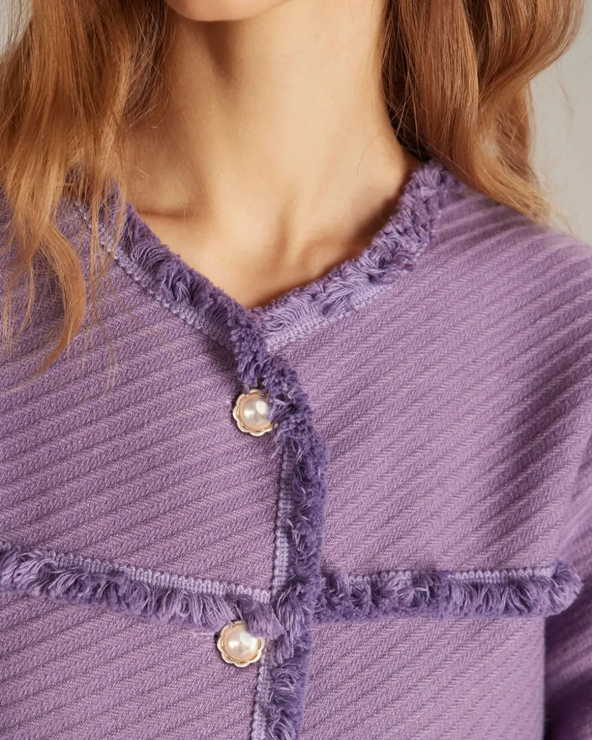 The Purple Crew Neck Single Breasted Jacket