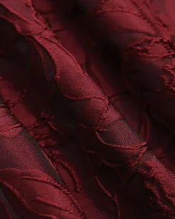 The Red Sweetheart Neck Jacquard Midi Dress