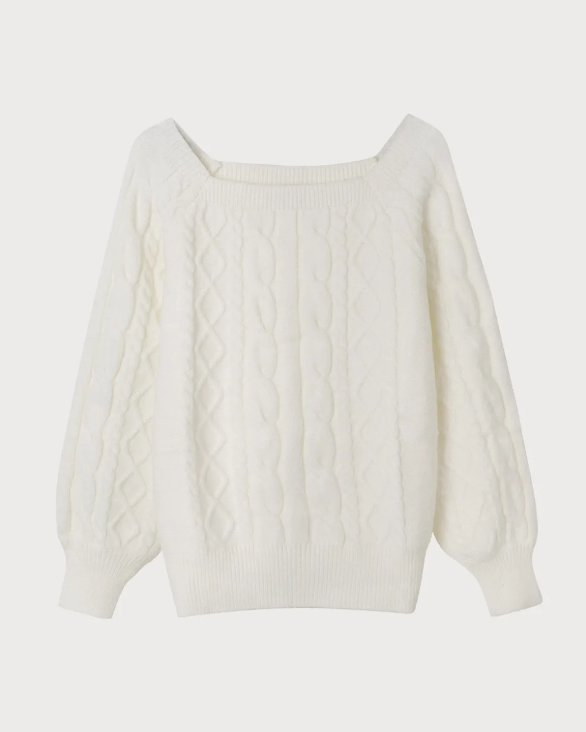 The Romance Cable Knit Crew Sweater