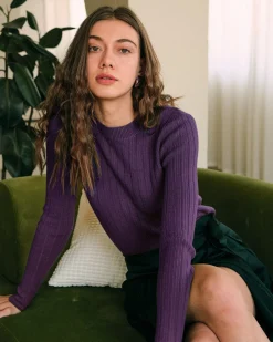 The Round Neck Ribbed Knit Sweater