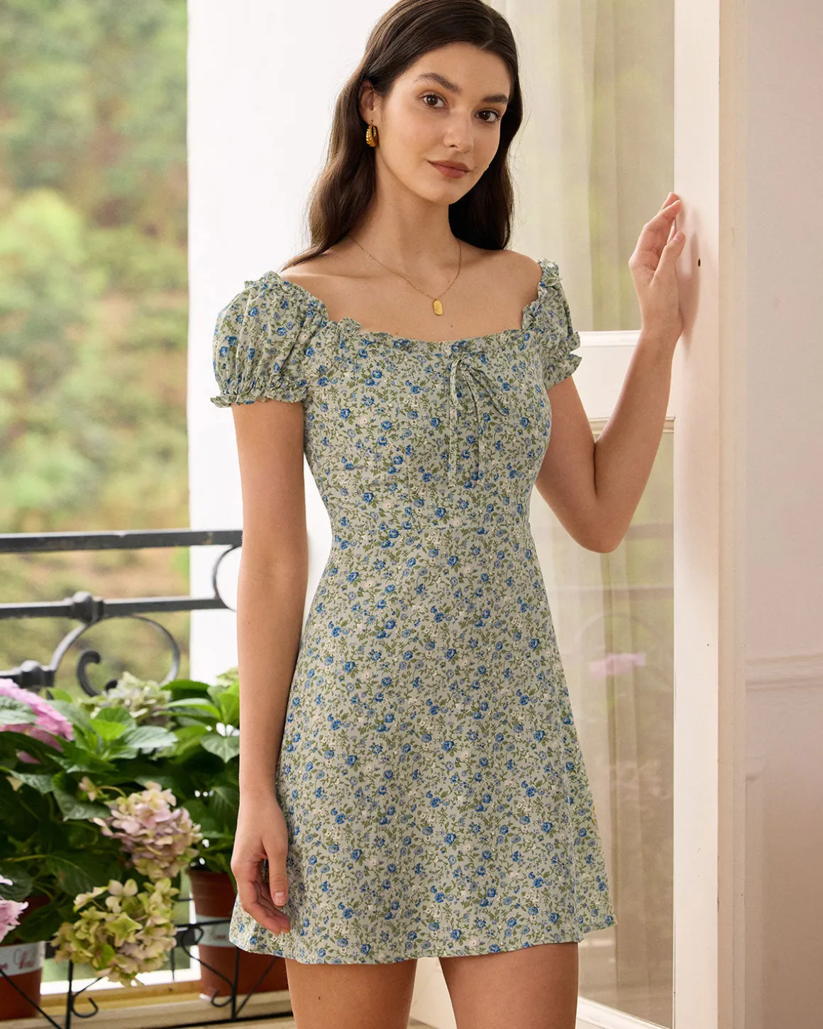The Ruffle Edge Floral Mini Dress