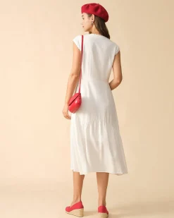 The Solid Color Lapel Midi Dress