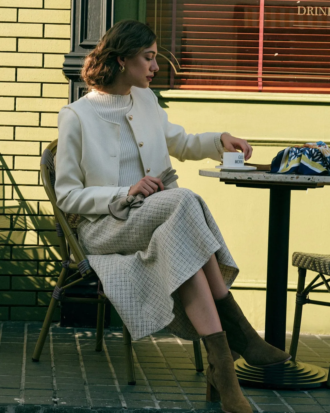 The Solid Cropped Tweed Jacket